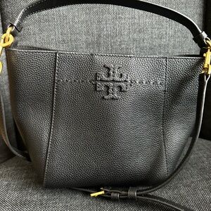 Tory Burch Black Leather Small Bucket/Crossbody or Shoulder Bag
